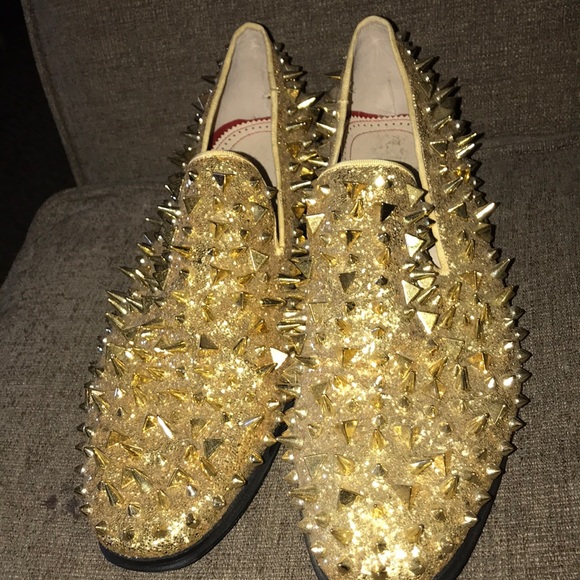 All Gold Spike Loafers